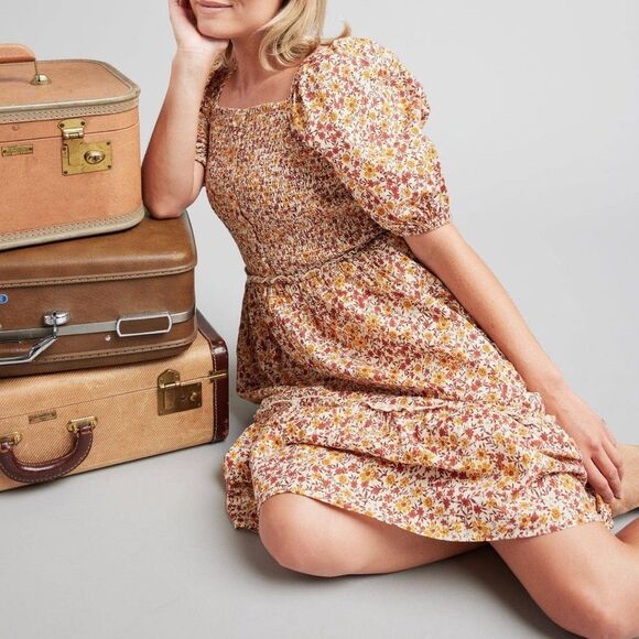 NWT DownEast Kendall Floral Smocked Cotton Dress in Juliet Floral Size XL NEW - Picture 6 of 12